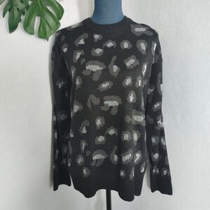 Kendall & Kylie Black Animal Print Sweater